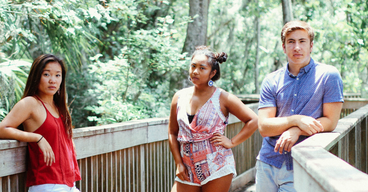 teen youth group looking condescending